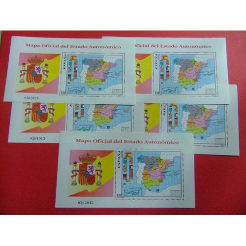 110 Espagne 1996 / Carte Des Autonomies / Edifil 3460 ** Yvert Bloc 73 Mnh