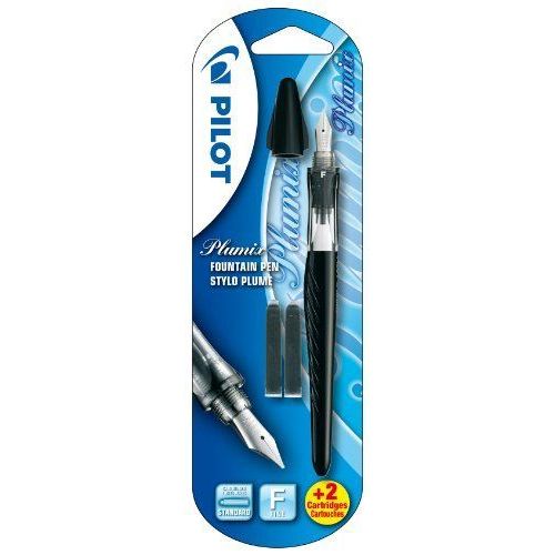 Pilot Plumix Stylo Plume + 2 Cartouches Pointe Fine Noir
