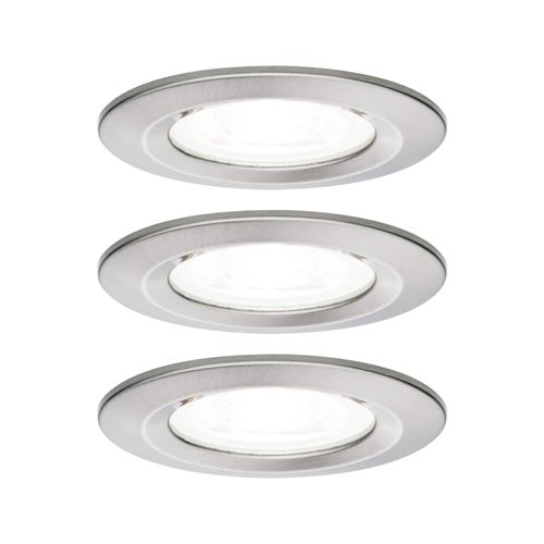 Kit Encastrable Nova Rd Fixe Led Ip44 3x6 5w 4000k 230v Gu10 51mm Acier Bros/Alu Zinc