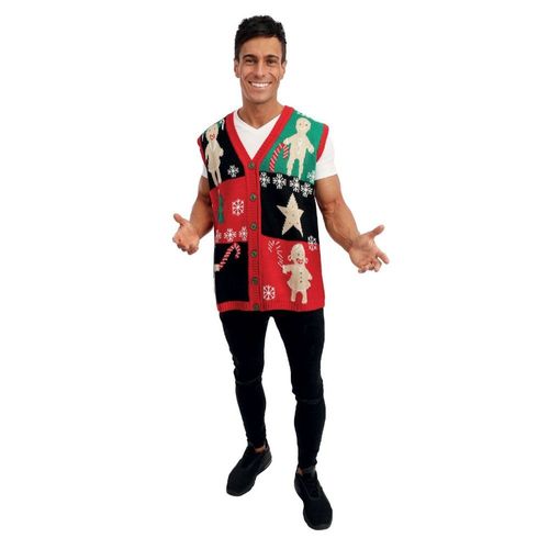Gilet Moche Noël Tradition Sans Manches Adulte