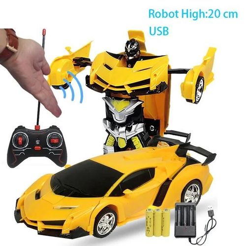 24CM pas de musique C - Jouet de voiture tlcommand pour enfants, Robot de transformation  induction, Dtection de geste, Musique, 1:14, RC,2.4 mesurz, B04