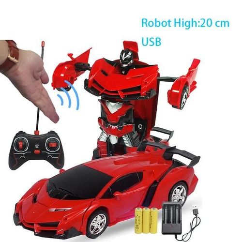 24CM pas de musique C - Jouet de voiture tlcommand pour enfants, Robot de transformation  induction, Dtection de geste, Musique, 1:14, RC,2.4 mesurz, B04