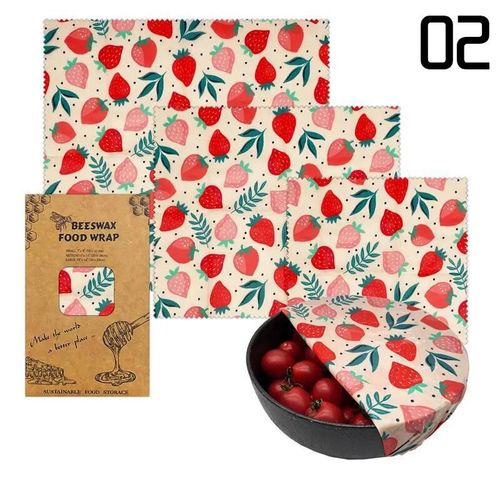 Sac D'emballage Alimentaire Réutilisable,Stockage Rond,Durable,Bio,Fruits,Légumes,Fromage,Sac Frais,Cire D'abeille,Gril,3 Pièces,Ensemble