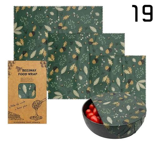 Sac D'emballage Alimentaire Réutilisable,Stockage Rond,Durable,Bio,Fruits,Légumes,Fromage,Sac Frais,Cire D'abeille,Gril,3 Pièces,Ensemble
