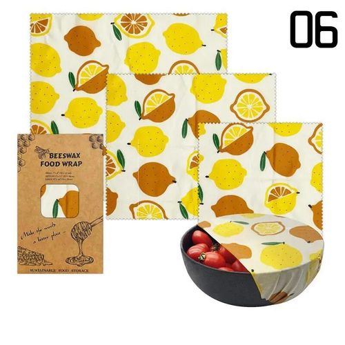 Papier D'emballage Alimentaire À La Cire D'abeille Sans Bpa Et Plastique,Stockage Réutilisable,Rond,Durable,Fruits,Légumes,Fromage,Bio,3 Pièces
