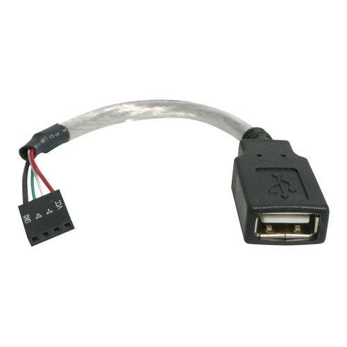 StarTech.com Cable USB 2.0 de 15 cm - USB A femelle vers adaptateur USB carte mere 4 broches F/F - Câble USB - USB (F) pour embase USB 2.0 à 4 broches (F) - 15 cm - pour P/N: 35FCREAD...