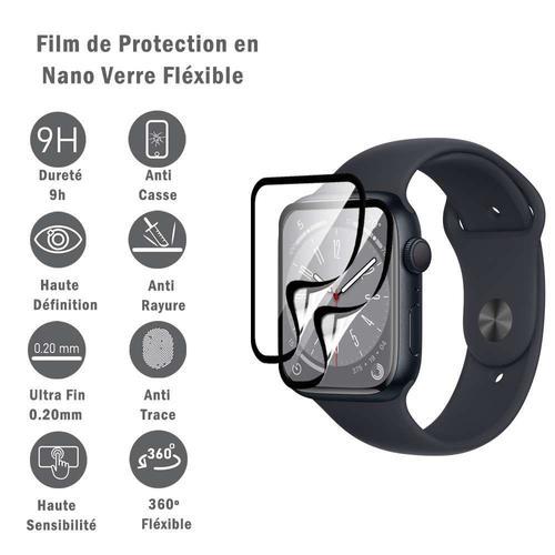 2 Films Protection D'écran En Verre Nano Fléxible Pour Apple Watch Series 7 Aluminum/ Series 8 Aluminum 45mm 1.9", Dureté 9h Inrayable Incassable Invisible Ultra Résistant