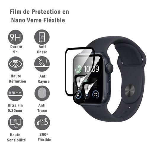 2 Films Protection D'écran En Verre Nano Fléxible Pour Apple Watch Series 4/ Series 5/ Series 6 44mm 1.78", Dureté 9h Inrayable Incassable Invisible Ultra Résistant