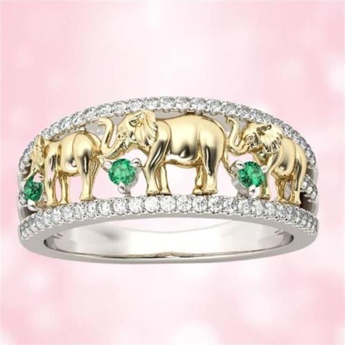 GALucky Bague l phant deux tons pour femme coupe ronde bijoux