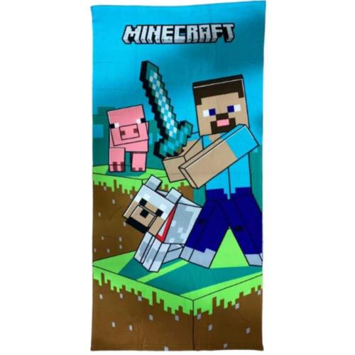 Drap De Plage Minecraft 70 X 140 Cm (Taille Taille Unique,Couleur Bleu)