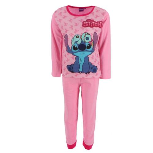 Pyjama Enfant Lilo Stich Fille En Coton Rose (Taille 8 Ans,Couleur Rose)