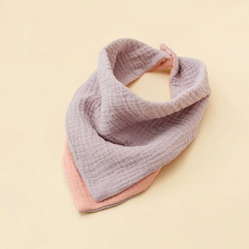 Écharpe Triangulaire En Coton Pour Bébé,Serviette De Visage Multicolore,4 Couches,Confortable,Bave,Dentition,Salive,Enfants,Tout-Petit - Type Pink-Purple