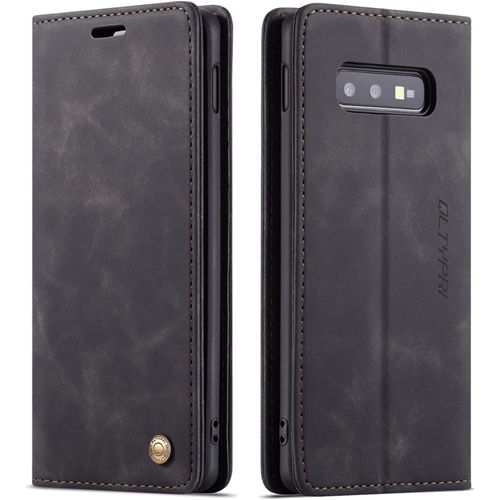Coque Pour Samsung Galaxy S10e, Fentes Cartes Cuir Pu Vintage Samsung Galaxy S10e - Noir