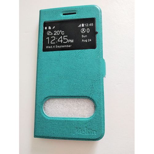 Etui Rabat Magnetique Fenetres Cuir Pu Bleu Turquoise Pour Iphone 6 Plus Iphone 6 5.5 [Kaeesi®]