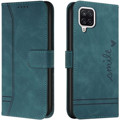 Coque Samsung Galaxy A22 4g, Cuir + Tpu Flip 3 Porte Cartes Stand Pour Galaxy A22 4g. Green Hxa