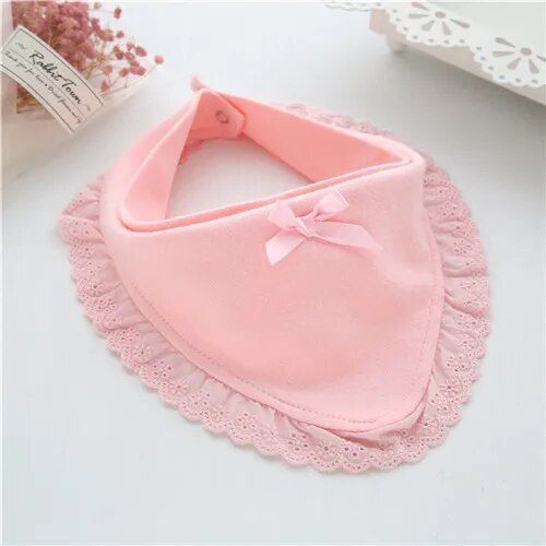Lawadka-Bavoirs En Coton Avec N?Ud Pour Nouveau-Né,Bavoirs Mignons Pour Garçons Et Filles,Serviettes De Salive Pour Bébé,Bandana Gentleman - Type Triangle Pink