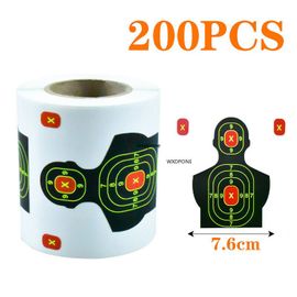 Autocollants de cible auto-adhésifs,éclaboussures porteurs,tir réactif,7.50cm,1 rouleau - Type P 200pcs