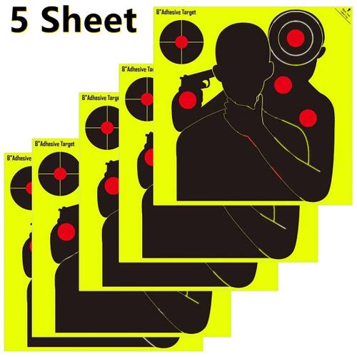Autocollants de cible de tir adhésifs haute visibilité,feuilles de papier d'entraînement au tir réactif,carbone,chasse,8 pouces,5 pièces,10 pièces,20 pièces - Type [NZ4]-5PCS