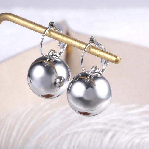 Boucle D'oreille Pendante En Forme De Boule Lisse Pour Femme,Boucle D'oreille Créative,Charmant,Blanc,Doré,Or Rose,Plus Foncé,Chaud,2021