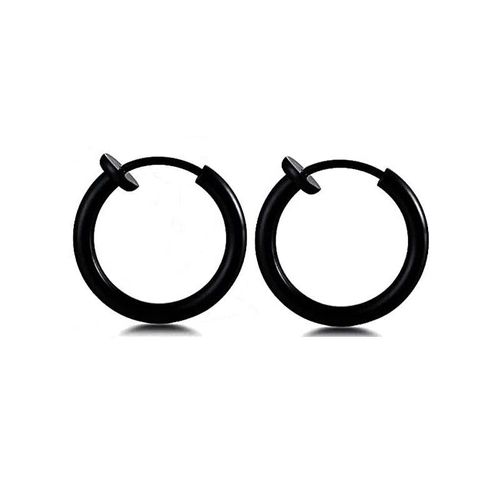 Ensemble De Boucles D'oreilles Magnétiques Punk En Acier Inoxydable Pour Hommes Et Femmes,Clip Cz,Pendentif Plume,Clou,Noir,1 Paire,12 Paires