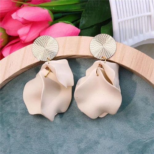 Boucles D'oreilles Pendantes De Fleurs Coréennes Pour Femmes,Boucles D'oreilles Longues,Pétales Roses,Accessoires Cadeaux,Document Vintage,2023