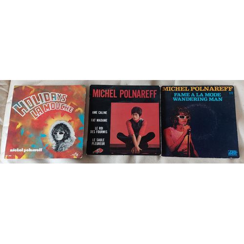 Lot 3 Vinyles 45 Tours Michel Polnareff