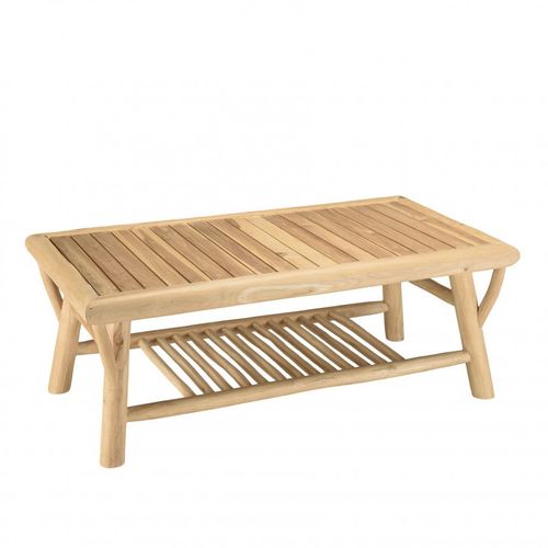 Table Basse Rect. En Branches De Teck Double Plateau