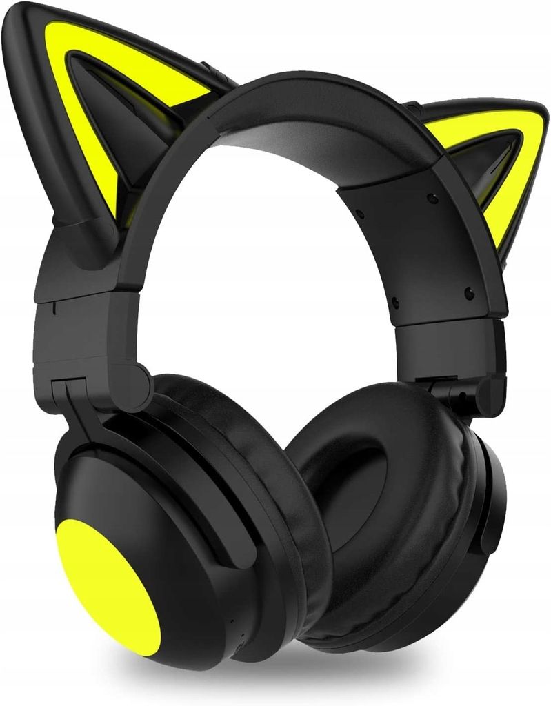 Cat Ear LED Casque Bluetooth pliable pour enfants, 2 en 1 filaire