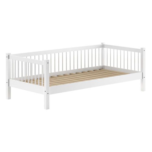 Lit Banquette En Hêtre Massif Blanc 90x200