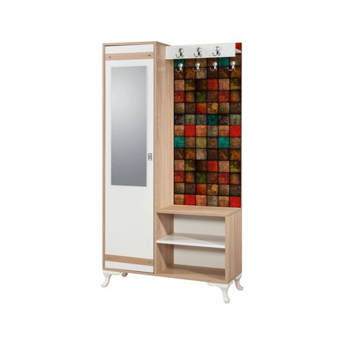 Meuble D'entrée Effet Bois Beige, Multicolore 100x36 Cm