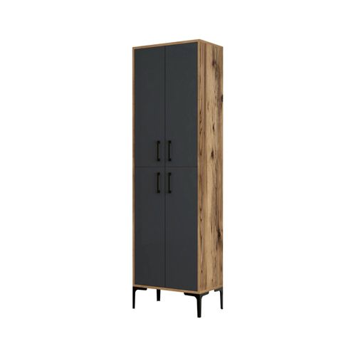 Buffet Effet Bois Beige, Anthracite 60x35 Cm