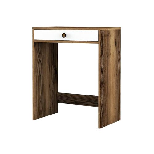 Console Effet Bois Beige, Blanc 70x85 Cm