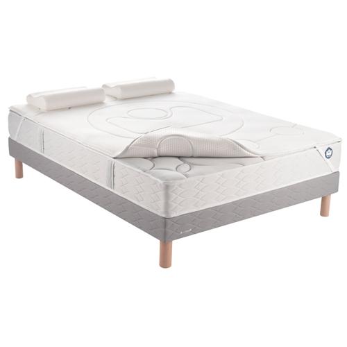 Pack 1 Surmatelas 140x190 Cm Et 2 Oreillers 50x30 Cm Mémoire Blanc