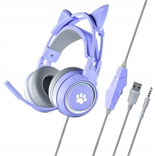 Casque gaming oreille de chat pour ordinateur fixe