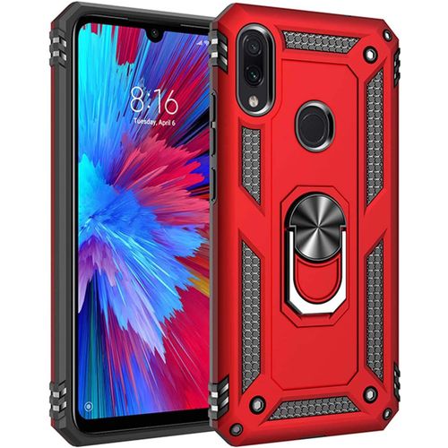Coque Compatible Avec Xiaomi Redmi Note 7 Pro/Note 7 Aimant Anneau Support,Double Couche Renforcee Defense+Protection Ecran (Rouge