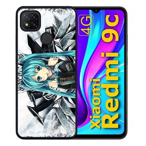 Coque Pour Redmi 9c - Manga Fille - Silicone - Noir
