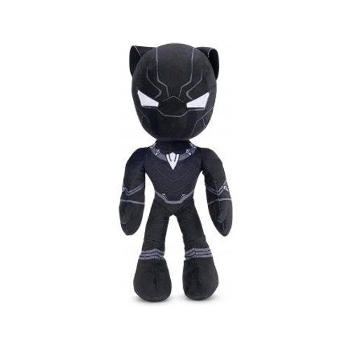 Peluche Black Panther 26 Cm - Doudou Dc Enfant - Set Doudou Super Heros Marvel Avengers + 1 Carte Offerte