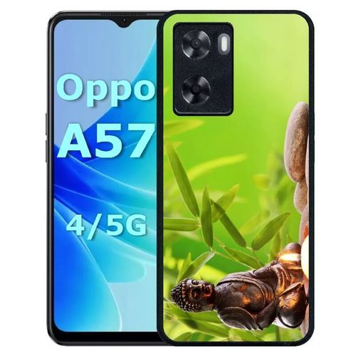 Coque Pour Oppo A57 - Zen Attitude Bouddha Bougie - Silicone - Noir