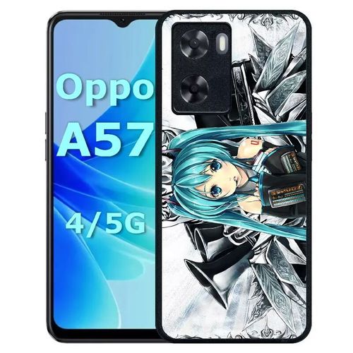 Coque Pour Oppo A57 - Manga Fille - Silicone - Noir