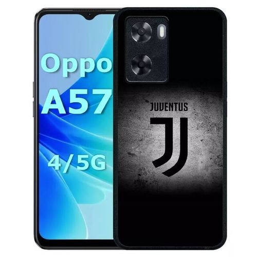 Coque Pour Oppo A57 - Juventus Foot Logo Fond Noir - Silicone - Noir