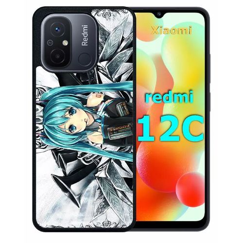 Coque Pour Redmi 12c - Manga Fille - Silicone - Noir