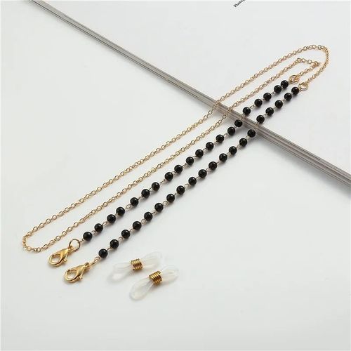 Chaîne De Lunettes En Perles Pour Femmes,Marguerite,Fleur,Collier Fait À La Main,Lanière De Lunettes De Soleil - Type 05-Black Gold