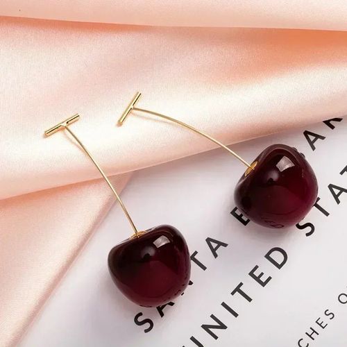 Chimsmall-Boucles D'oreilles Fruits Rouges En Acrylique,Bijoux À Breloques,Frais,Doux,Charmant,Aucun Pendentif,2024