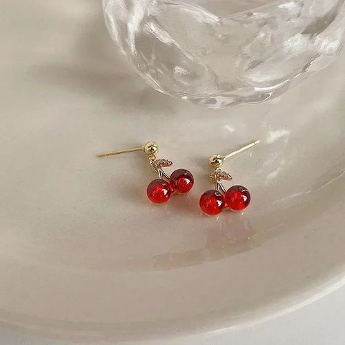 Chimsmall-Boucles D'oreilles Fruits Rouges En Acrylique,Bijoux À Breloques,Frais,Doux,Charmant,Aucun Pendentif,2024