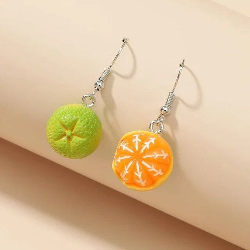 Boucles D'oreilles En Acier Inoxydable Pour Femme,Bijoux Amusants En Forme De Goutte De Fruit Orange Pour Adolescente,Cadeau