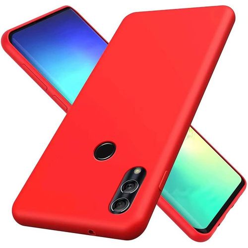Huawei P Smart 2019/Honor 10 Lite Coque Ultra Mince Liquide Pour Gel Doux Microfibre De Caoutchouc Rayure Protecteur Cas(Rouge)