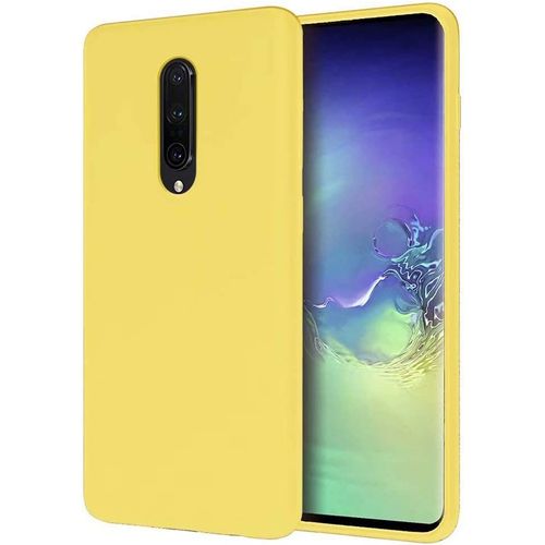 Oneplus 7 Pro Coque Ultra Mince Liquide Pour Gel Doux Microfibre De Caoutchouc Rayure Protecteur Cas(Jaune)