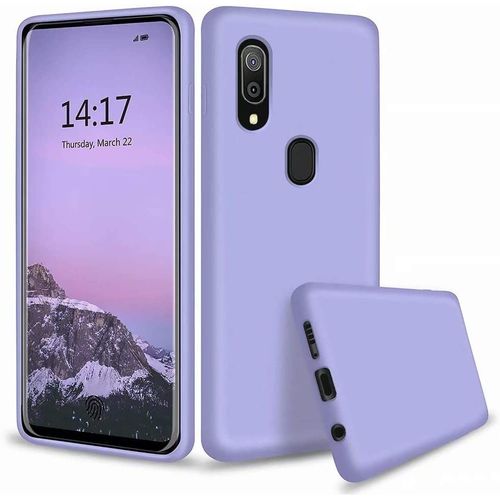 Samsung Galaxy A20/A30 Coque Ultra Mince Liquide Pour Gel Doux Microfibre De Caoutchouc Rayure Protecteur Cas(Bleu Violet)