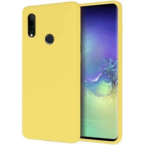 Huawei P Smart Z 2019/Y9 Prime 2019 Coque Ultra Mince Liquide Pour Gel Doux Microfibre De Caoutchouc Rayure Protecteur Cas(Jaune)