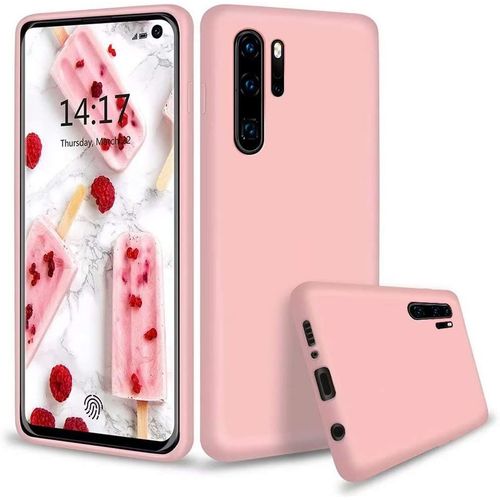 Huawei P30 Pro Coque Ultra Mince Liquide Pour Gel Doux Microfibre De Caoutchouc Rayure Protecteur Cas(Rose)